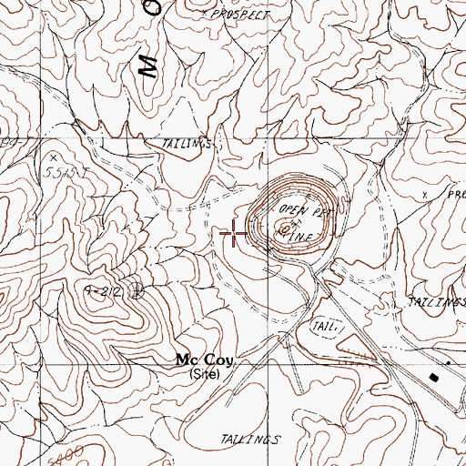 Topographic Map of West Side Placer Mine, NV