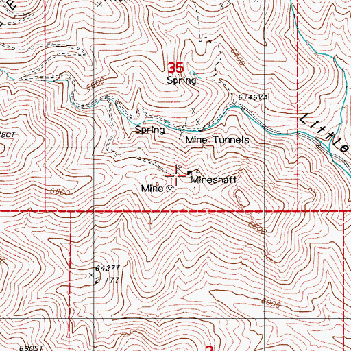 Topographic Map of Fuller Mine, NV