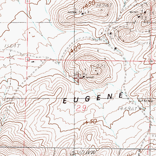 Topographic Map of Monitor Mine, NV