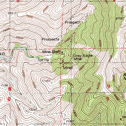 Topographic Map of Ennor Mine, NV