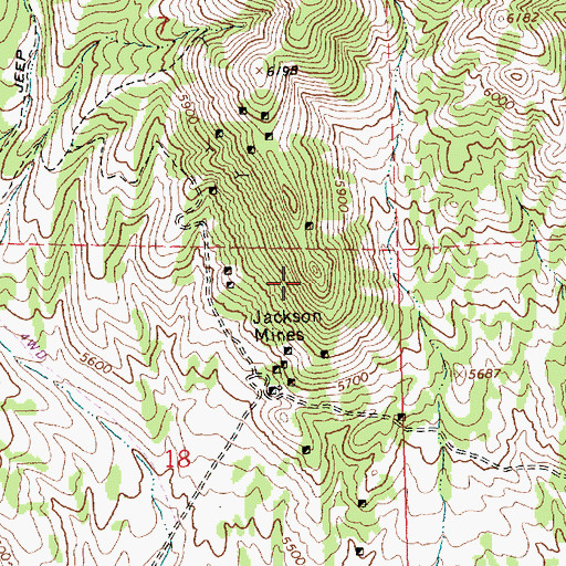 Topographic Map of Tecoma Mining District, NV