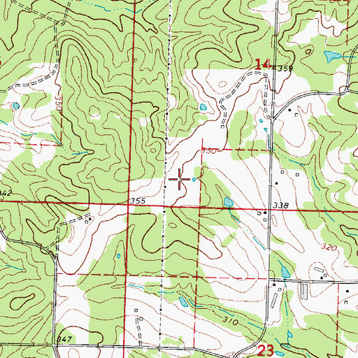Topographic Map of KZHE-FM (Stamps), AR