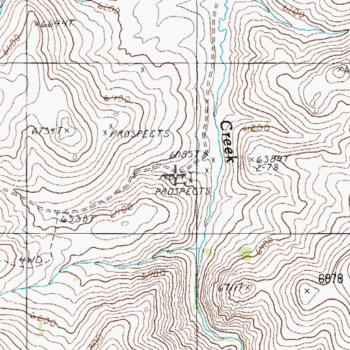 Topographic Map of Buckeye and Ohio Mine, NV