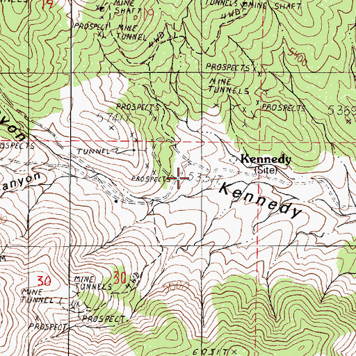 Topographic Map of Imperial Mill, NV