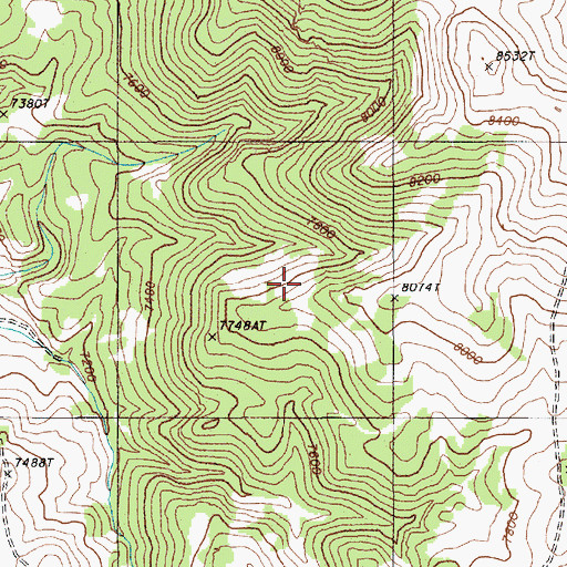 Topographic Map of Antelope Mining District, NV