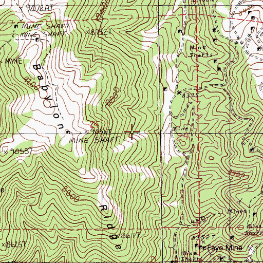 Topographic Map of Swansea Mill (historical), NV