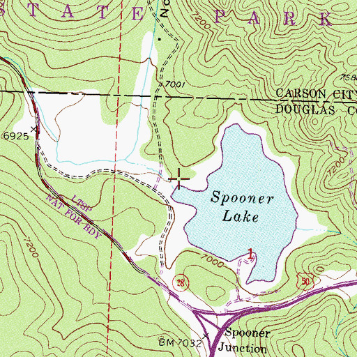 Topographic Map of Spooner Lake Management Area, NV