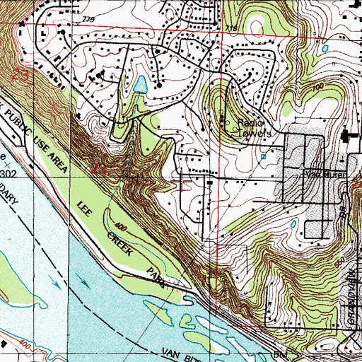 Topographic Map of KLSZ-FM (Van Buren), AR