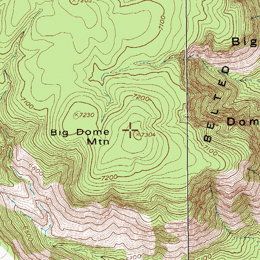 Topographic Map of Big Dome Mountain, NV