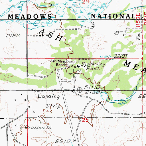 Topographic Map of Ash Meadows Rancho, NV