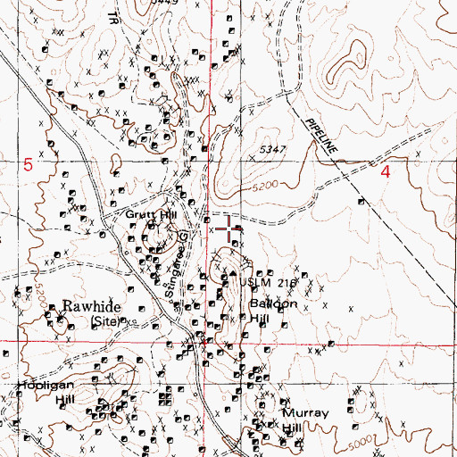 Topographic Map of Balloon Hill, NV