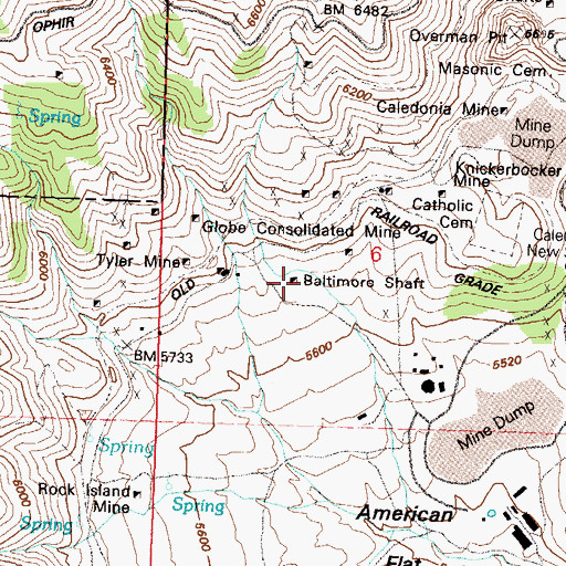 Topographic Map of Baltimore Shaft, NV