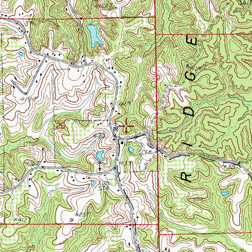 Topographic Map of KWYN-FM (Wynne), AR
