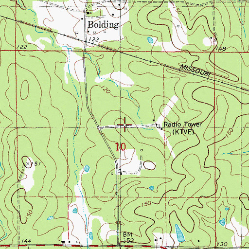 Topographic Map of KTVE-TV (El Dorado), AR