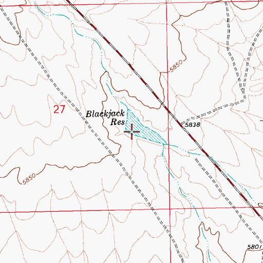 Topographic Map of Blackjack Reservoir, NV