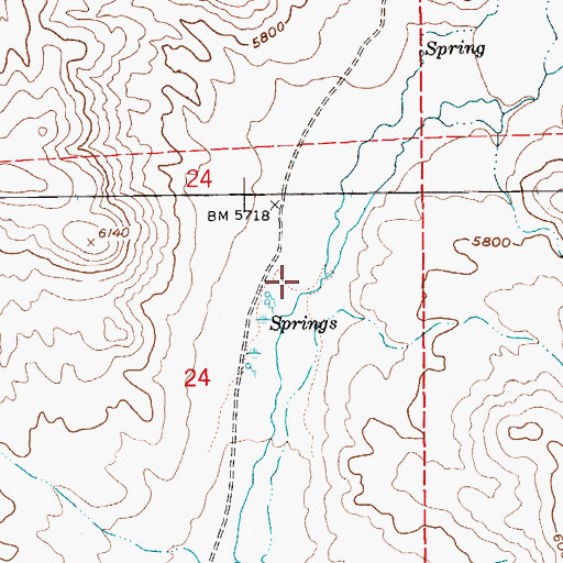 Topographic Map of Blue Basin Creek, NV