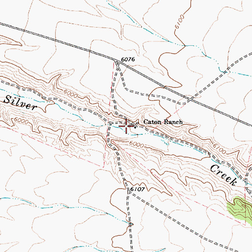 Topographic Map of Caton Ranch, NV