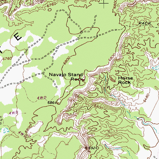 Topographic Map of Navajo Stand Rock, AZ