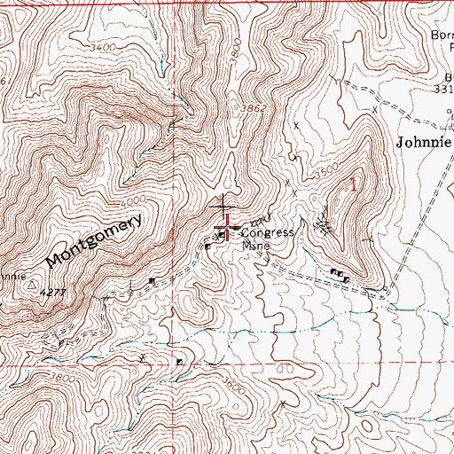 Topographic Map of Congress Mine, NV