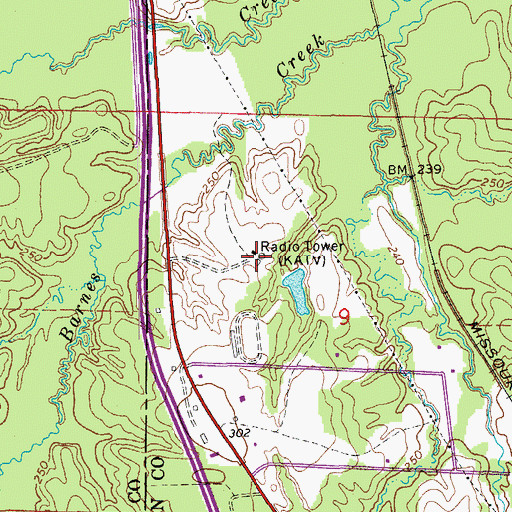 Topographic Map of KETS-TV (Little Rock), AR