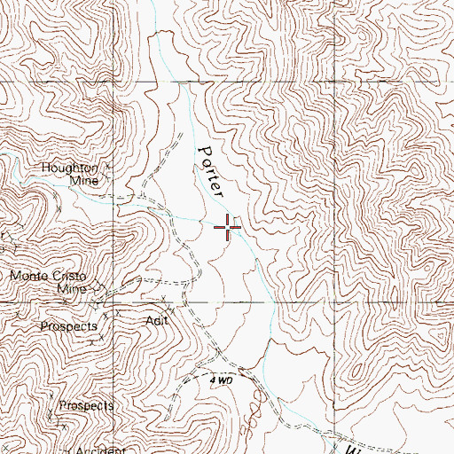 Topographic Map of Deadmans Canyon, NV