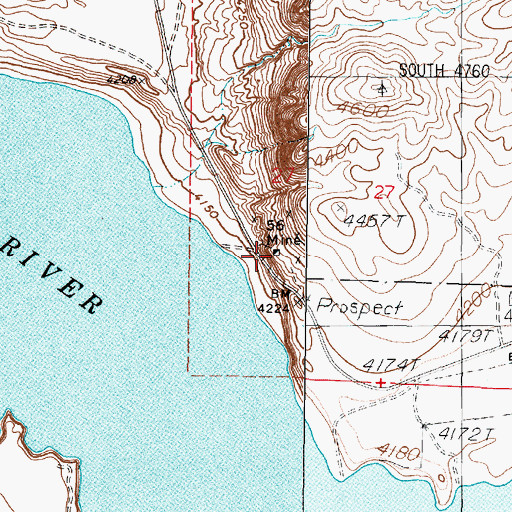 Topographic Map of Fiftysix Mine, NV