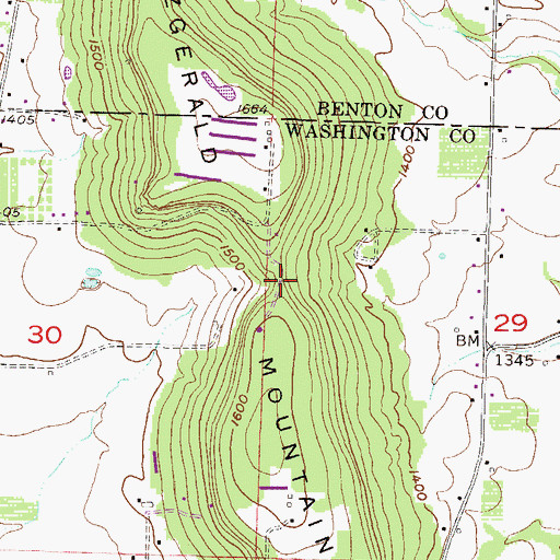 Topographic Map of KFAA-TV (Rogers), AR