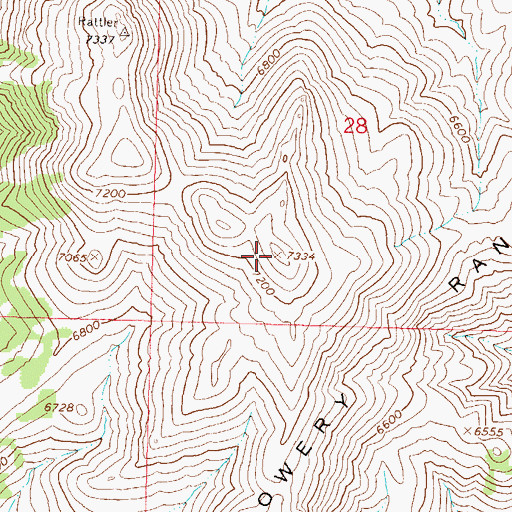 Topographic Map of Flowery Range, NV