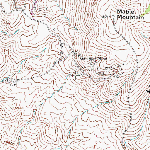 Topographic Map of Garfield Mine, NV