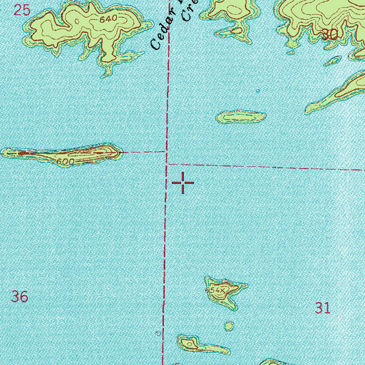 Topographic Map of Cedar Glades (historical), AR