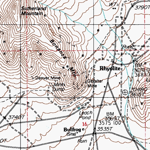 Topographic Map of Gibraltar Mine, NV
