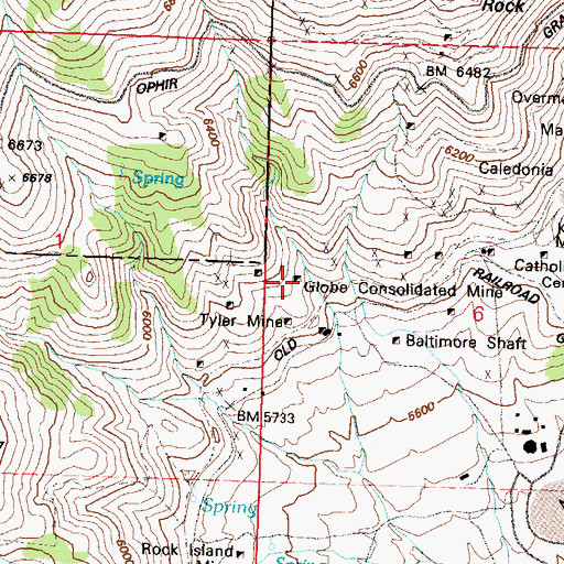 Topographic Map of Globe Consolidated Mine, NV