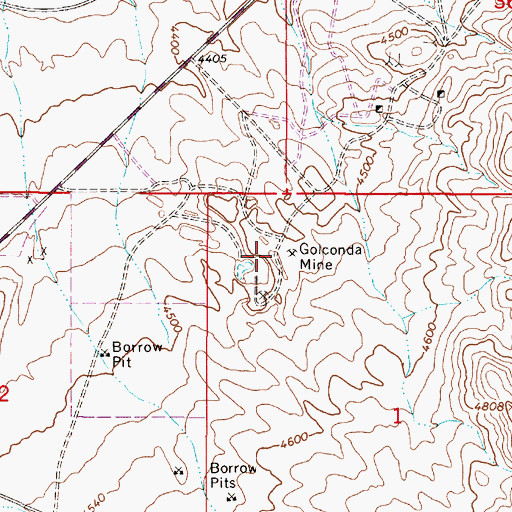 Topographic Map of Golconda Mine, NV