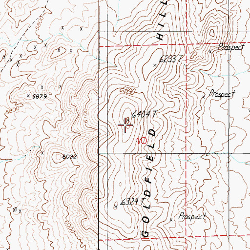 Topographic Map of Goldfield Hills, NV