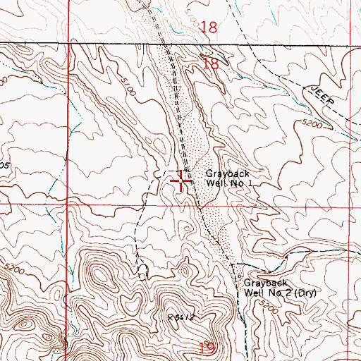 Topographic Map of Grayback Well Number One, NV