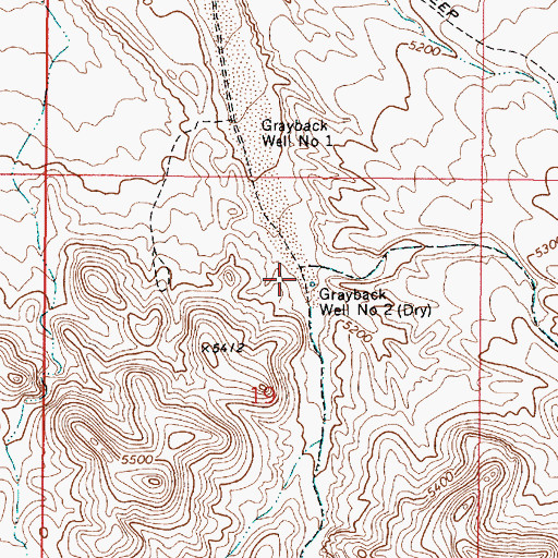 Topographic Map of Grayback Well Number Two, NV