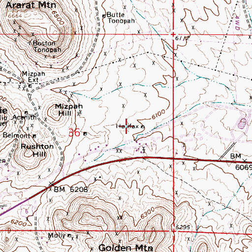 Topographic Map of Halifax, NV