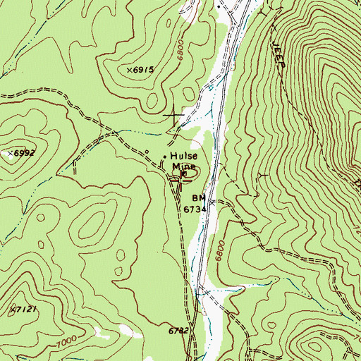 Topographic Map of Hulse Mine, NV