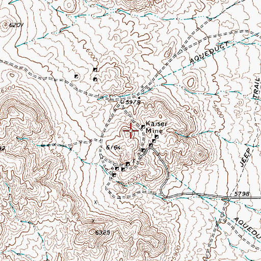 Topographic Map of Kaiser Mine, NV