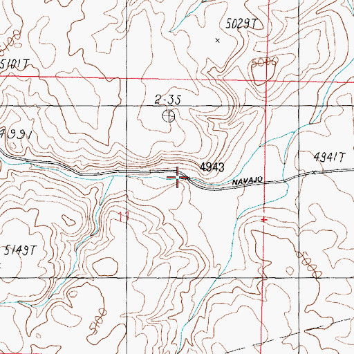 Topographic Map of Navajo Trail, AZ