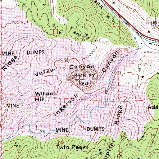 Topographic Map of Kimbley Pit, NV