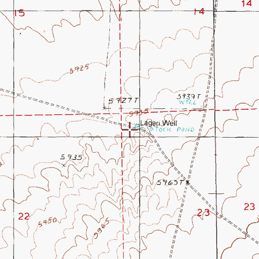 Topographic Map of Lagari Well, NV