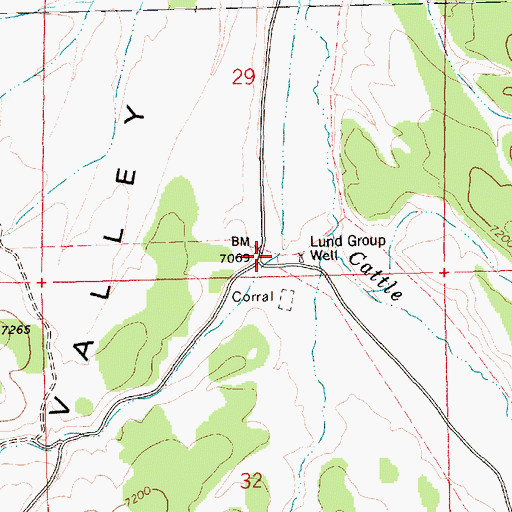 Topographic Map of Lund Group Well, NV