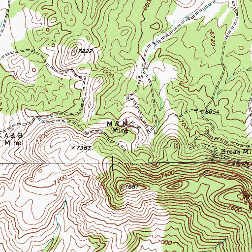 Topographic Map of M and M Mine, NV