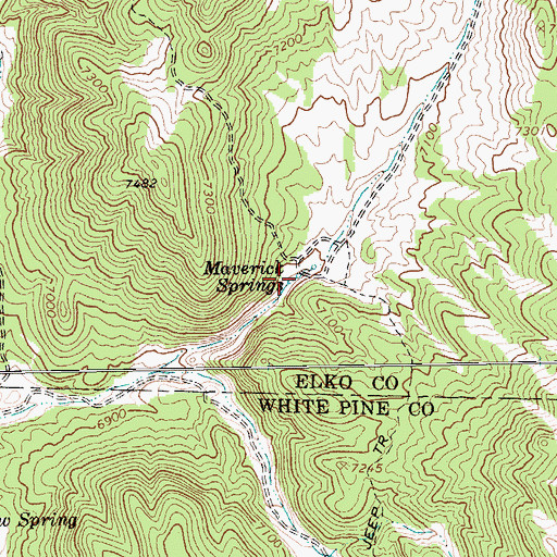Topographic Map of Maverick Springs, NV
