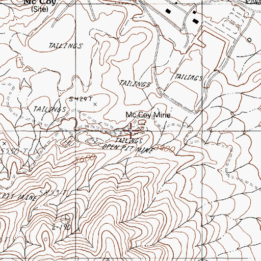 Topographic Map of McCoy Mine, NV