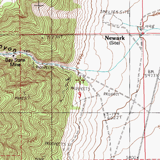 Topographic Map of Mining Canyon, NV