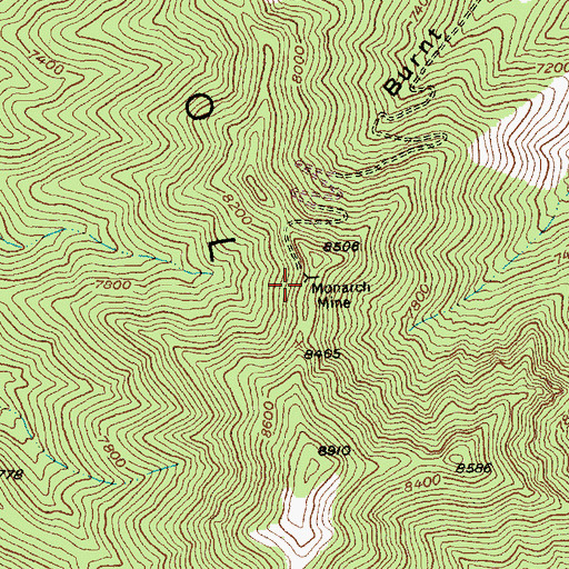 Topographic Map of Monarch Mine, NV