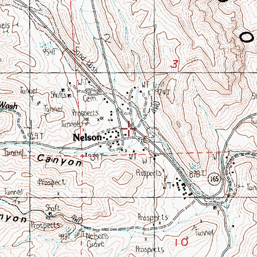 Topographic Map of Nelson, NV