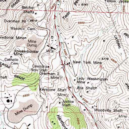 Topographic Map of New York Mine, NV